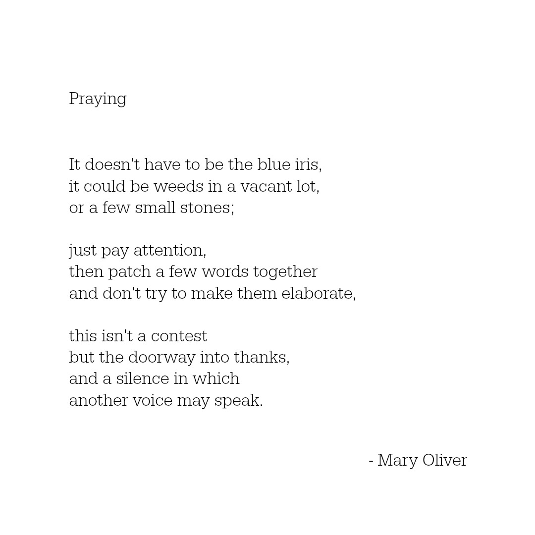 Praying Mary Oliver